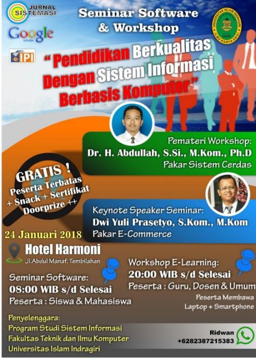 SI UNISI Agendakan Seminar Software dan Workshop E-Learning