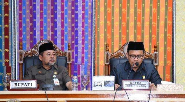 DPRD Laksanakan Rapat Paripurna Penyampaian Ranperda Pertanggung Jawaban Bupati Tentang APBD 2019