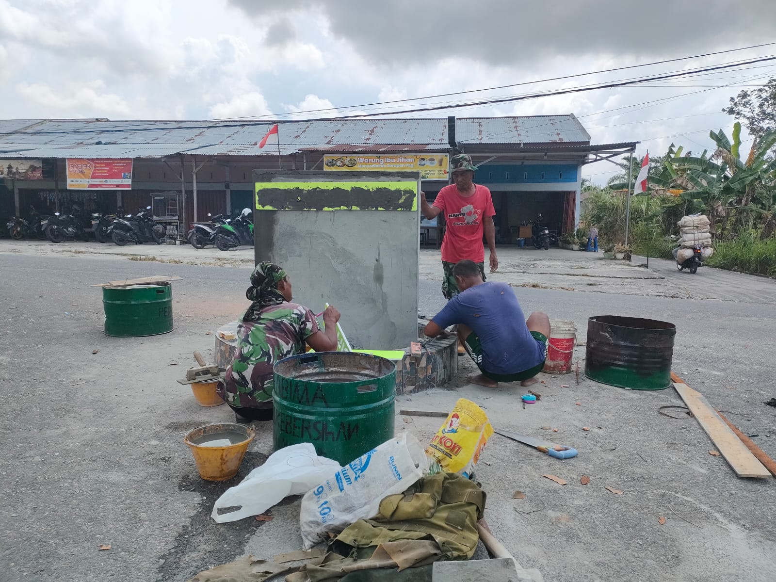 Tugu TMMD Kodim 0301/PBR Hampir Rampung Selesai 50 %