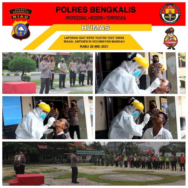 Kapolres Bengkalis Tindak Tegas Warga Yang Langgar Prokes Dengan Lansung Swab Tes Ditempat