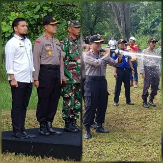 Polsek Mandau Gelar Apel Gabungan Guna Penanggulangan Karhutla Wilayah Mandau Dan Bathin Solapan