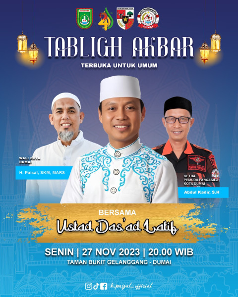 MPC Pemuda Pancasila Dan Pemko Dumai Gelar Tabliq Akbar,Datangkan Ustad Kondang Das'ad Latif.