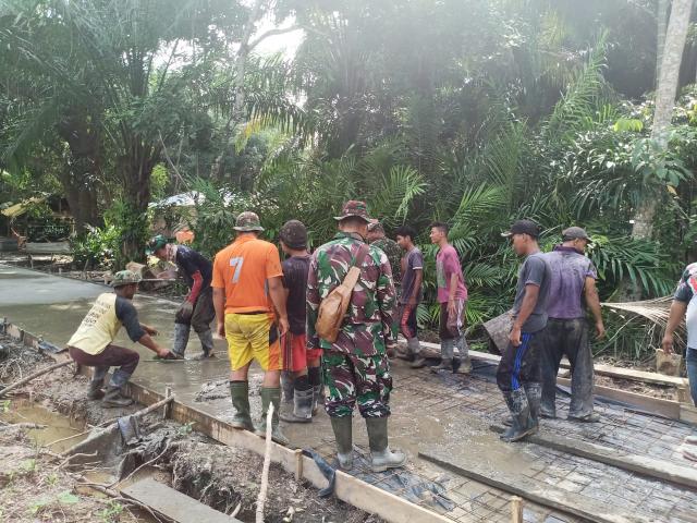Penuh Semangat, TNI Tetap Jalankan TMMD 108 Kodim 0303/Bengkalis