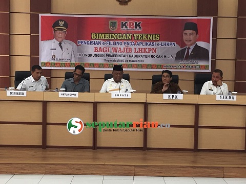 Buka Sosialisasi dan Bimtek E-Filling Aplikasi E-LHKPN, Ini Pesan Plt.Bupati Rohil