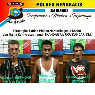 Pengedar Narkotika Jenis Sabu Dan Ganja Diringkus Satpolres Bengkalis