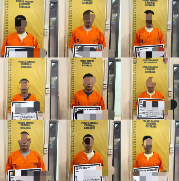 Kasus KNES : 9 Tersangka Ditahan Polres Kampar, Warga Minta Aktor Intelektual Juga Diusut