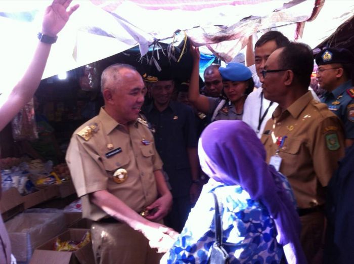 Gubri dan Wakil Walikota Pekanbaru Tinjau Pasar Cik Puan