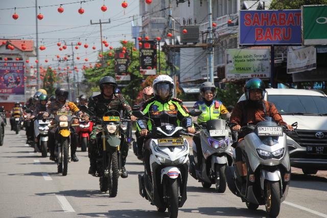 Pawai Tertib Lalu Lintas Mewujudkan Pemilu Damai 2024 di Kabupaten Bengkalis