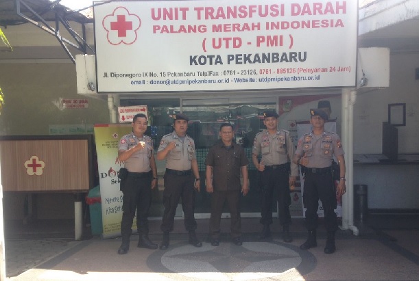 Donorkan Darah, Sat Sabhara Polresta Pekanbaru Tunjukkan Kepedulian Untuk Sesama