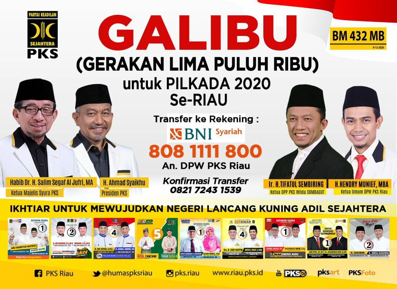 Gotong Royong Hadapi Pilkada, Presiden PKS Luncurkan Program GALIBU PKS Riau