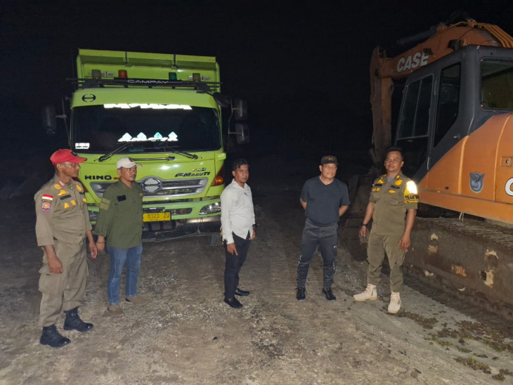 Tim Yustisi Hentikan Aktivitas Tambang  Liar Galian C di Desa Koto Tibun Kampar