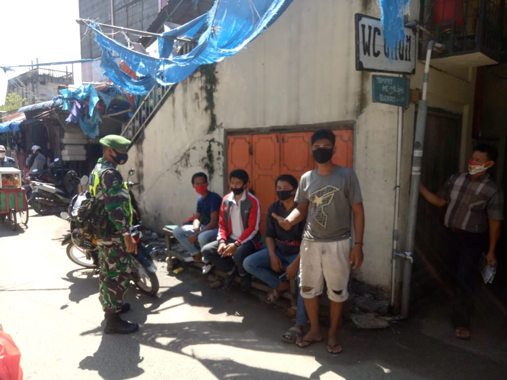 TNI Koramil 04/Mandau Imbau Masyarakat Wajib Masker Penanganan Disiplin Covid-19