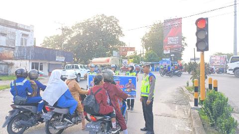 Satlantas Polres Bengkalis Sosialisasi Program Riau Tertib Berkeselamatan Dalam Berlalu Lintas