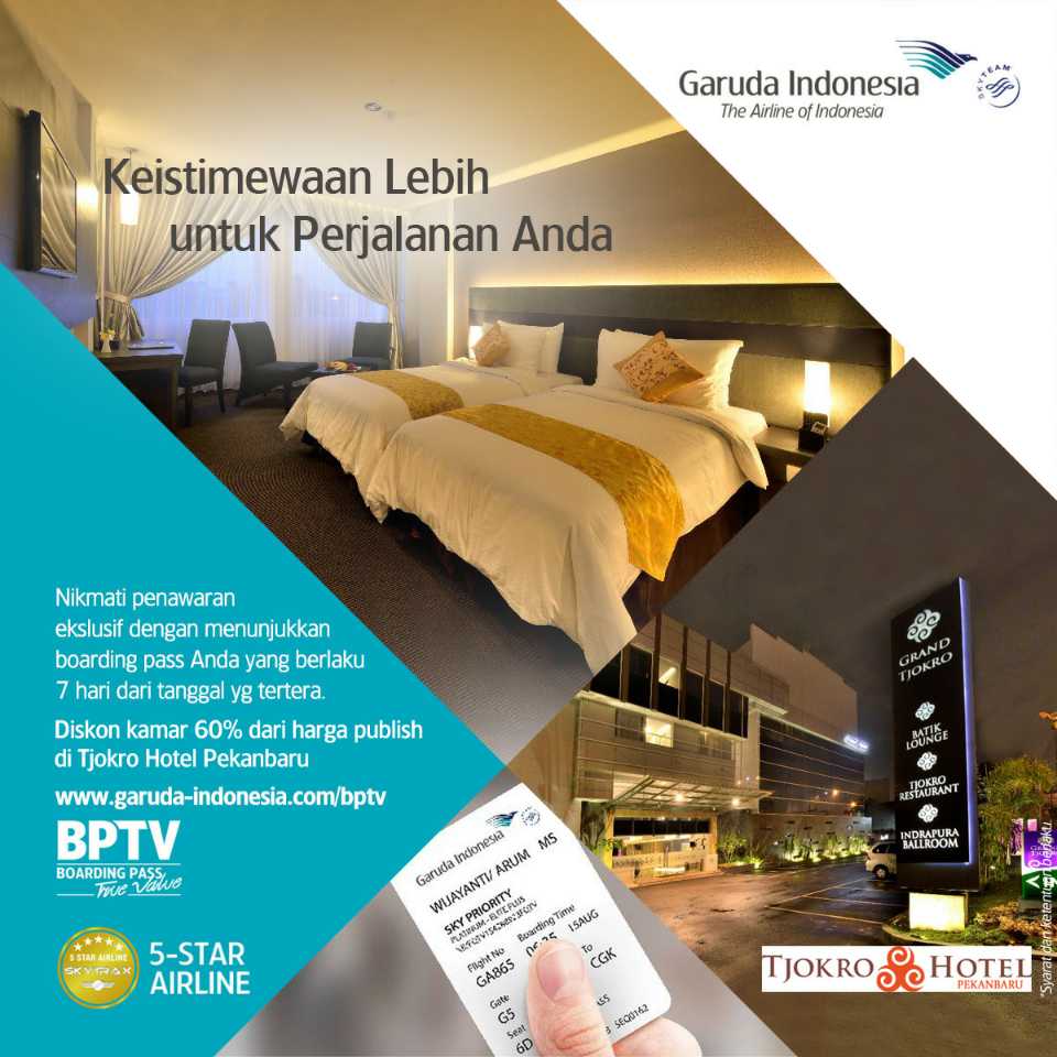 Tjokro Hotel Berikan Discount 60% Untuk Penumpang Garuda Indonesia