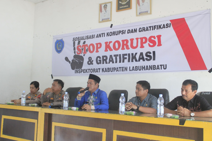 Inspektorat Labuhanbatu bersama Polres Dan Kejaksaan Negeri Lakukan Sosialisasi Anti Korupsi Dan Gra