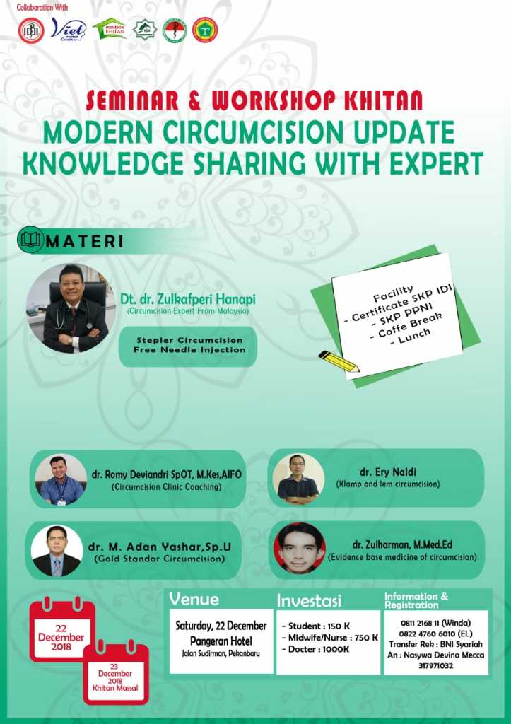 Besok, Klinik Pondok Khitan Bersama PDUI-Riau Gelar Seminar dan Workshop Khitan