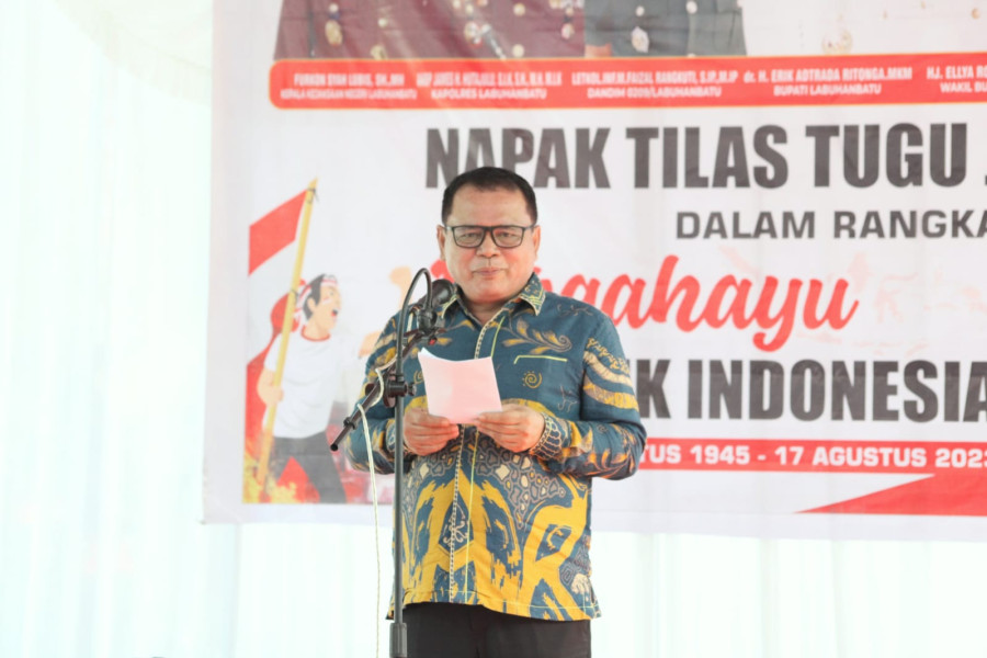 Semarak HUT RI Ke-78, Sekda Labuhanbatu Napak Tilas Tugu Juang 45