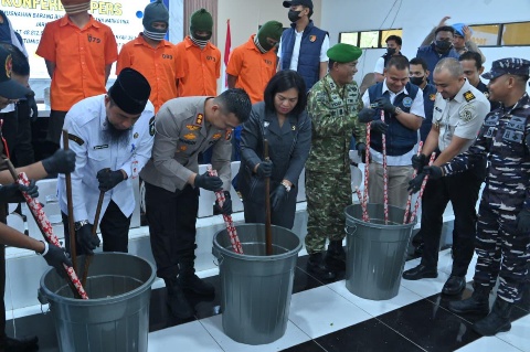 Polres Bengkalis Musnahkan Narkotika Jaringan Internasional, Selamatkan 287 Ribu Jiwa
