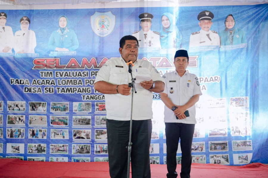 Bupati Sambut Kunjungan Tim Evaluasi Provsu Pada Acara Lomba PAAR Desa Sei Tampang Tingkat Provinsi 