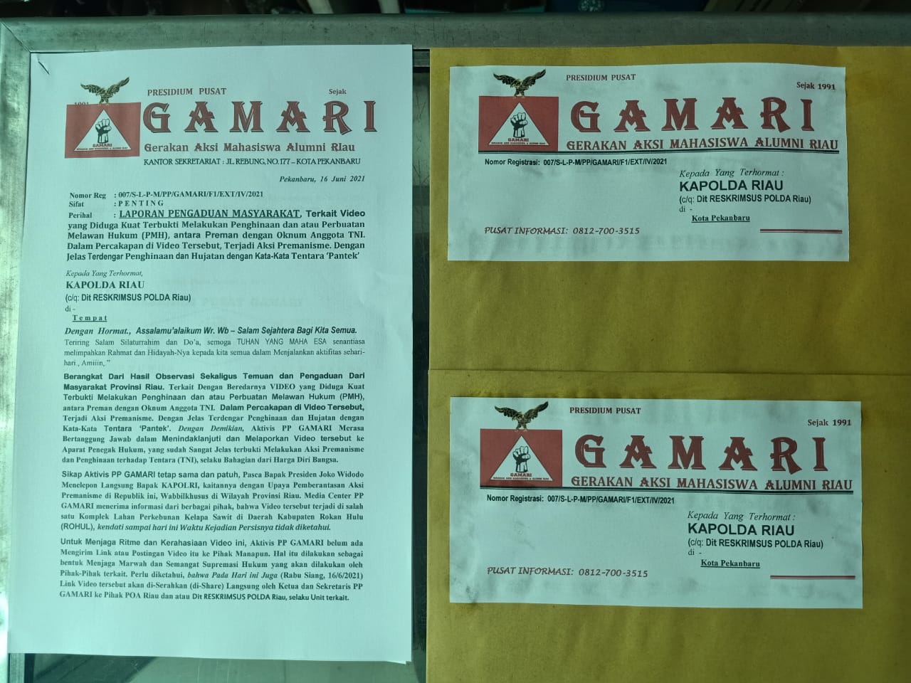 Dukung Arahan Presiden dan Bapak Kapolri, Aktivis GAMARI Minta Kapolda Riau Tangkap Preman Penghina 