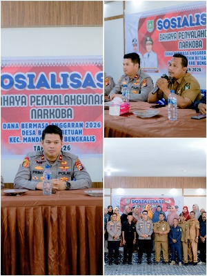Cegah Penyalahgunaan Narkoba, Polsek Mandau Sosialisasi Bahaya Narkoba di Desa Bathin Betuah