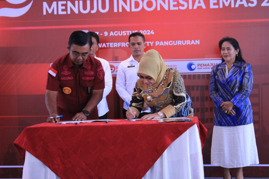 Plt. Bupati Labuhanbatu Sepakati Kerjasama Dengan Kemenkum Dan Ham