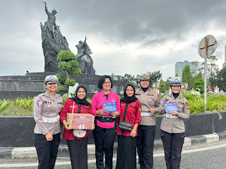 Edukasi Keselamatan Berkendara, Polwan Cantik Dirlantas Polda Riau Ramaikan Car Free Day