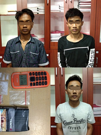Tiga Pria, Warga Bunga Raya Siak Di Cokok Polisi