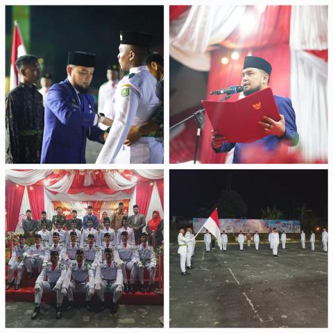 Camat Batsol M Rusydi Kukuhkan Paskibraka Terbaik Bathin Solapan Jelang Upacara HUT RI ke-80