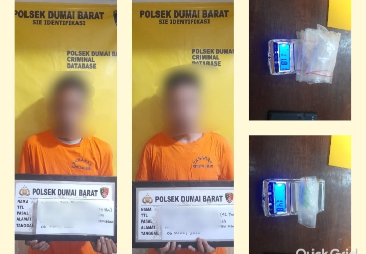 Opsnal Polsek Dumai Barat Ungkap Kasus Narkotika, Dua Tersangka Diamankan