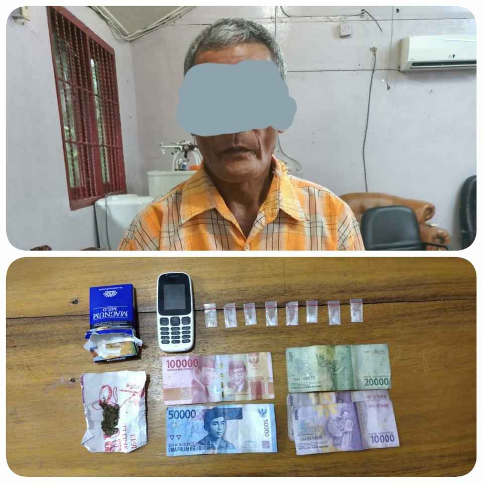 Pria Tua Terciduk Polisi saat edarkan Narkotika