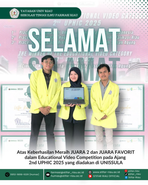 Mahasiswa STIFAR Riau Raih Juara diajang internasional 2nd UPHIC yang diadakan di Universitas Islam 