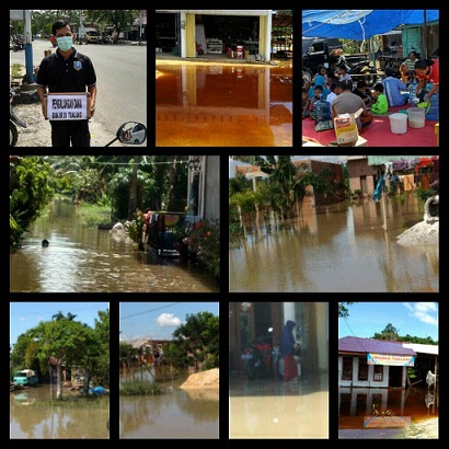 Banjir Tualang di akibatkan Daerah Aliran Sungai meluap