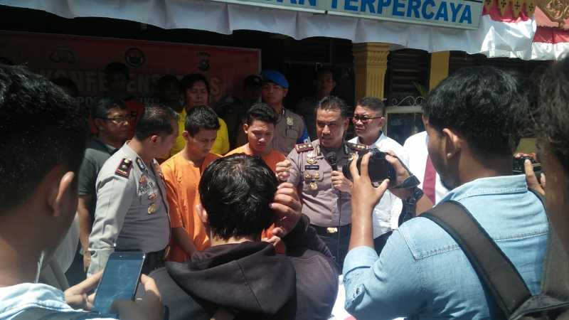 Polresta Pekanbaru Giat Press Realease Tersangka Curanmor 12 TKP 