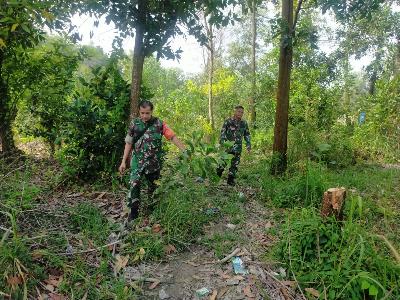 TNI Koramil 03/Mandau Tetap Siaga Karhutla Walau Keadaan Cuaca Tidak Menentu