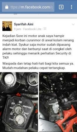 Waspada!!..Pelaku Tindak Kejahatan Curanmor di Perawang Kembali Beraksi