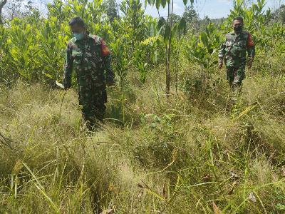 Cegah Karhutla, Koramil 03/Mandau Laksanakan Patroli Terpadu diwilayah Binaannya