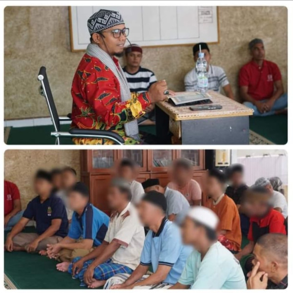 Warga Binaan Rutan Dumai Tingkatkan Keimanan Dengan Menggelar Pengajian Rutin.
