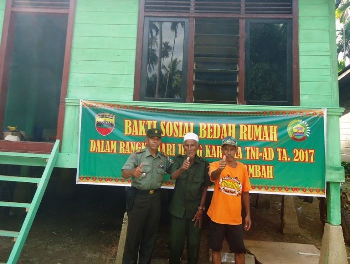 Koramil 02 Rambah Rehab Rumah Milik Veteran