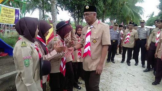 Pj Bupati Inhil Buka Kemah Prestasi Terpadu Gerakan Pramuka