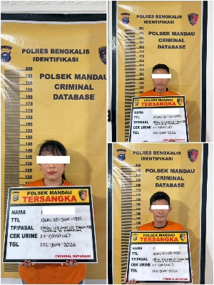 Tiga Pelaku Penyalahguna Narkotika Jenis Sabu Diciduk Polisi Mandau