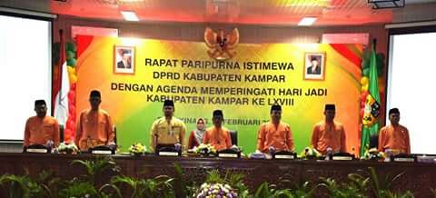 DPRD Gelar Rapat Paripurna Istimewa Meriahkan HUT Kabupaten Kampar