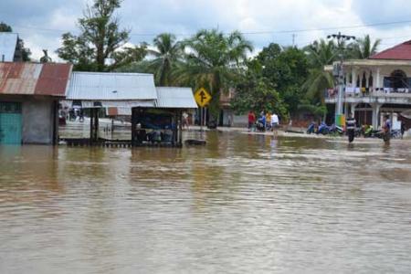 Banjir Bandang Landa Pangean, 100 KK dan 20 Kolam Ikan Terendam