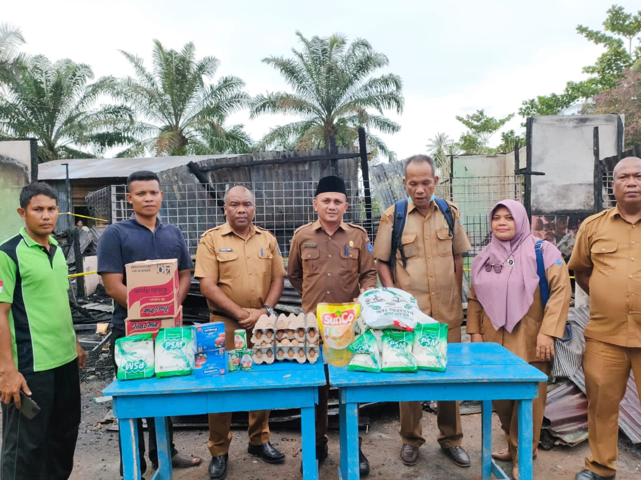 Pemkab Labuhanbatu Bantu Warga Korban Kebakaran di Desa Sei Sanggul