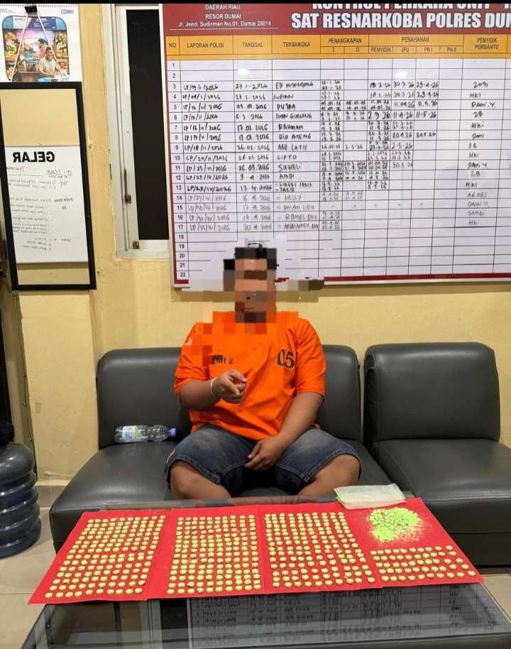 Perang Lawan Narkoba, Polres Dumai Amankan Pelaku dan Ratusan Pil Ekstasi di Bumi Ayu