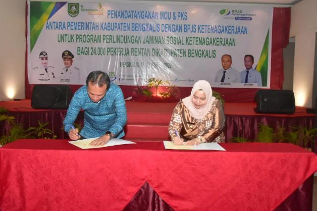 Pemkab Bengkalis Jalin MoU Dengan BPJS Ketenagakerjaan