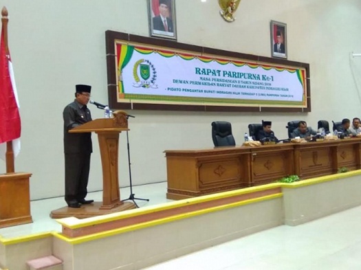Bupati Inhil Sampaikan Pidato Pengantar Terhadap 5 Ranperda 2018