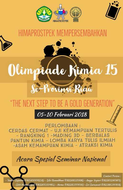 Himaprostpek - FKIP UR  Gelar Sepekan Olimpiade Kimia  Ke 15