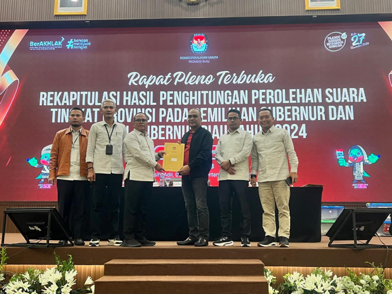 KPU Riau Tetap Paslon Abdul Wahid-SF. Hariyanto Peraih Suara Terbanyak