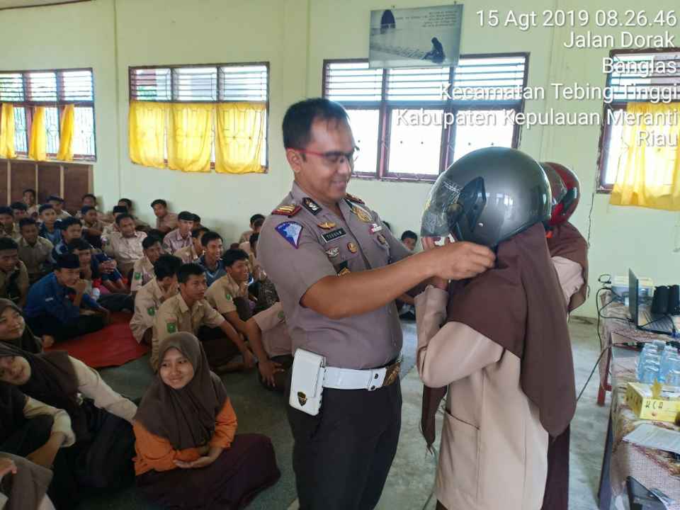 Satlantas Polres Meranti Ajak Siswa SMA Negeri 3 Jadilah Pelopor berlalulintas